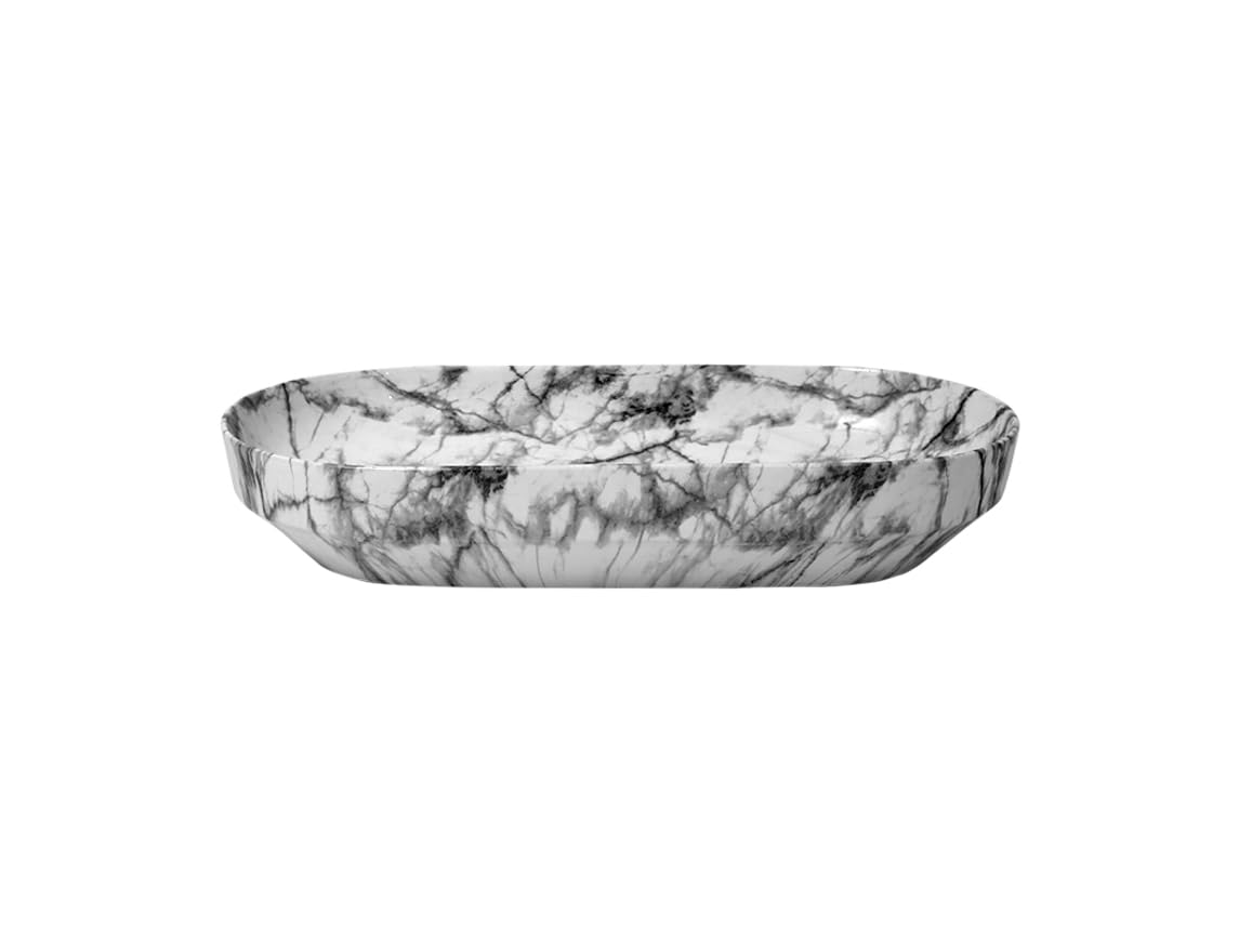 REMANENCE Premium Designer Countertop Wash Basin for Premium Restaurants & Cafés, Luxury Bathrooms, Boutique Hotels & Resorts (28 x 14 x 5.5 Inch) (White Black)