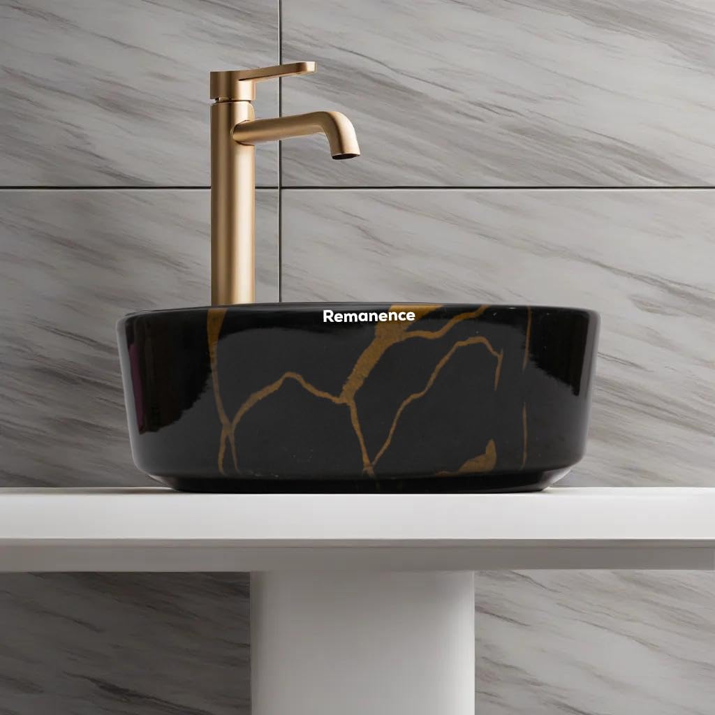 REMANENCE-ROUND Designer Countertop Wash Basin (12.5 x 12.5 x 5 Inch)