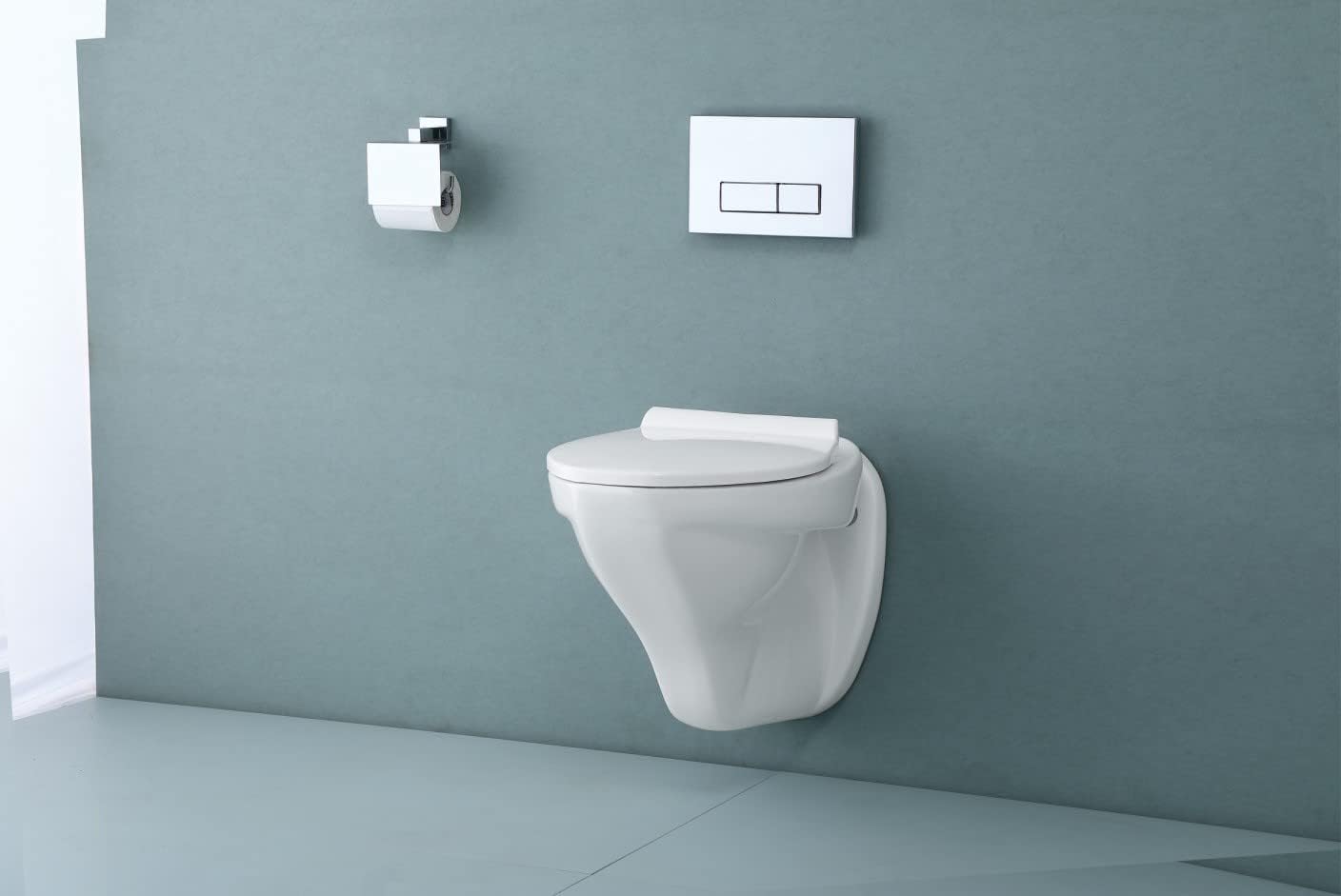 REMANENCE-LEO Ceramic Wall Mount/Wall Hung Western Toilet Commode for Bathrooms With Soft Close Seat Cover