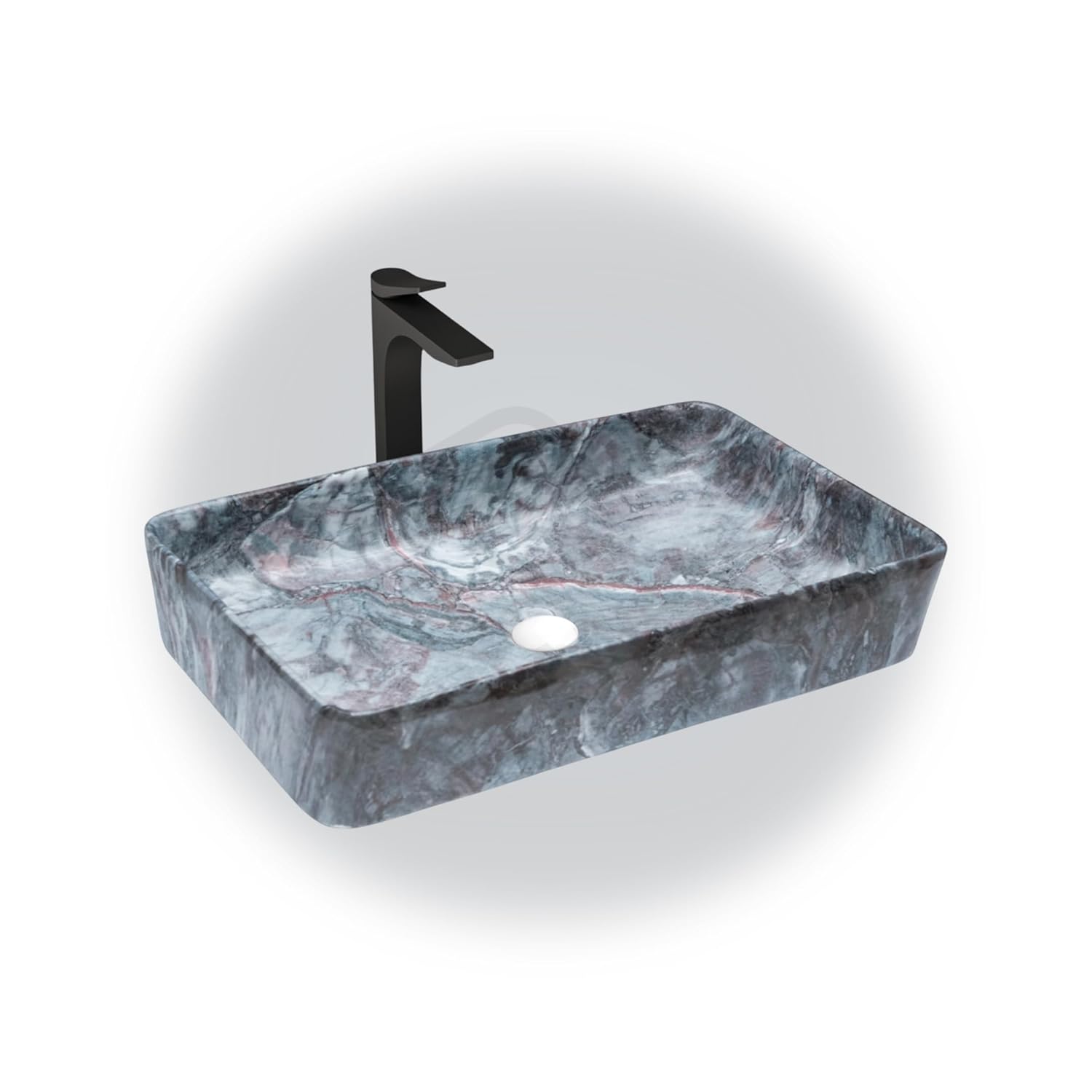 REMANENCE Designer Countertop Wash Basin for Fine-Dining Restaurants, Premium Cafés, Luxury Bathrooms, Modern Homes (24 x 14 x 5 Inch) (T - 453)