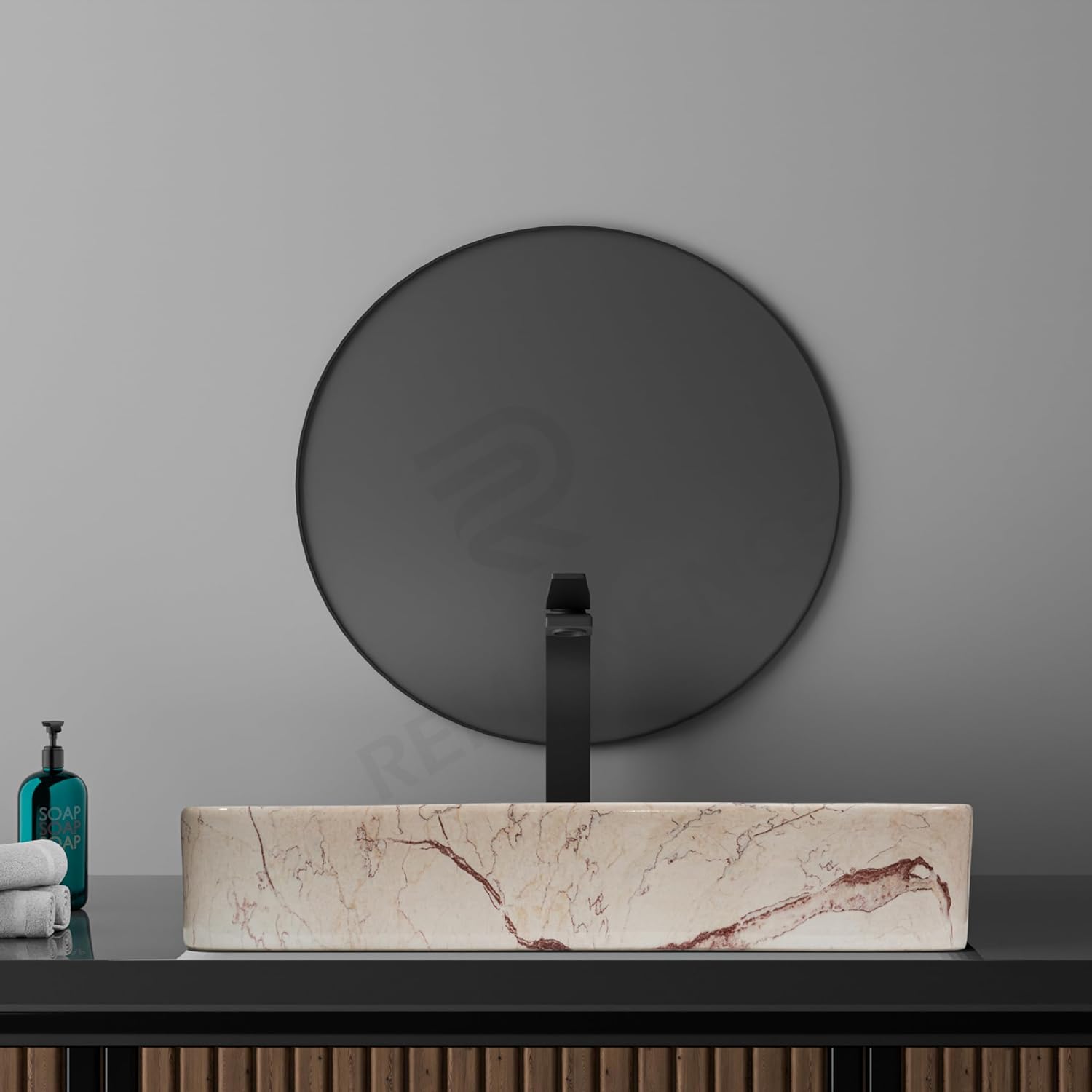 REMANENCE Designer Countertop Wash Basin for Fine-Dining Restaurants, Premium Cafés, Luxury Bathrooms, Modern Homes (24 x 14 x 5 Inch) (T - 407)