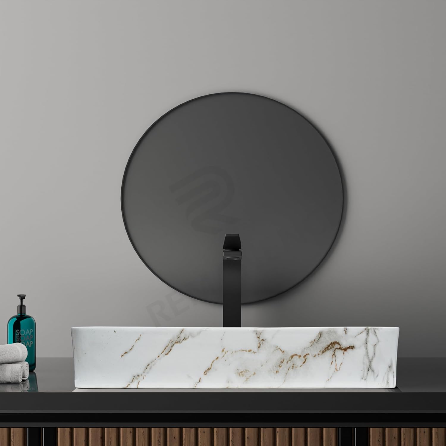REMANENCE Designer Countertop Wash Basin for Fine-Dining Restaurants, Premium Cafés, Luxury Bathrooms, Modern Homes (24 x 14 x 5 Inch) (T-451)