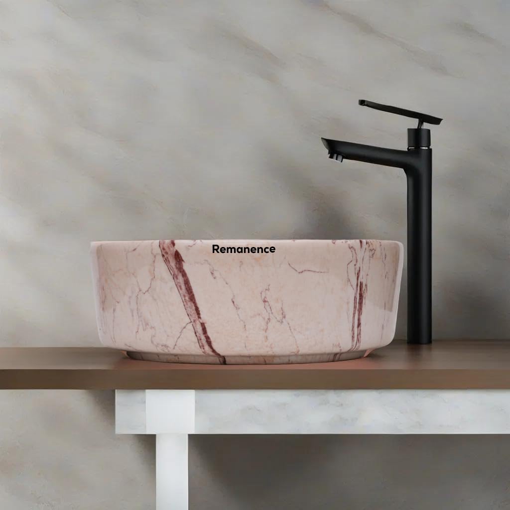 REMANENCE-ROUND Designer Countertop Wash Basin (12.5 x 12.5 x 5 Inch)