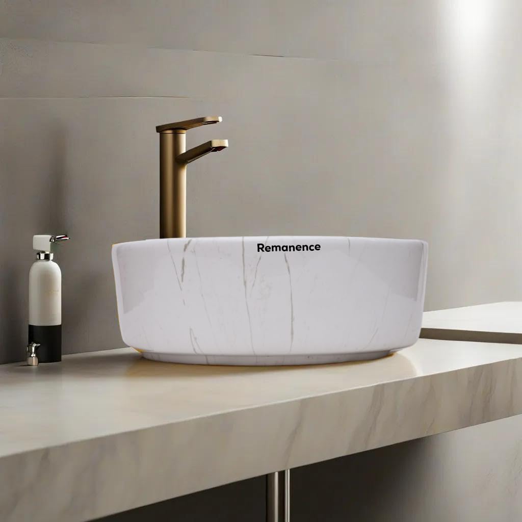 REMANENCE-ROUND Designer Countertop Wash Basin (12.5 x 12.5 x 5 Inch)