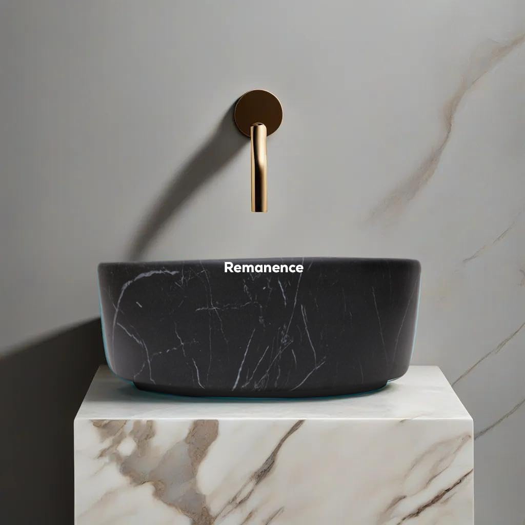 REMANENCE-ROUND Designer Countertop Wash Basin (12.5 x 12.5 x 5 Inch)