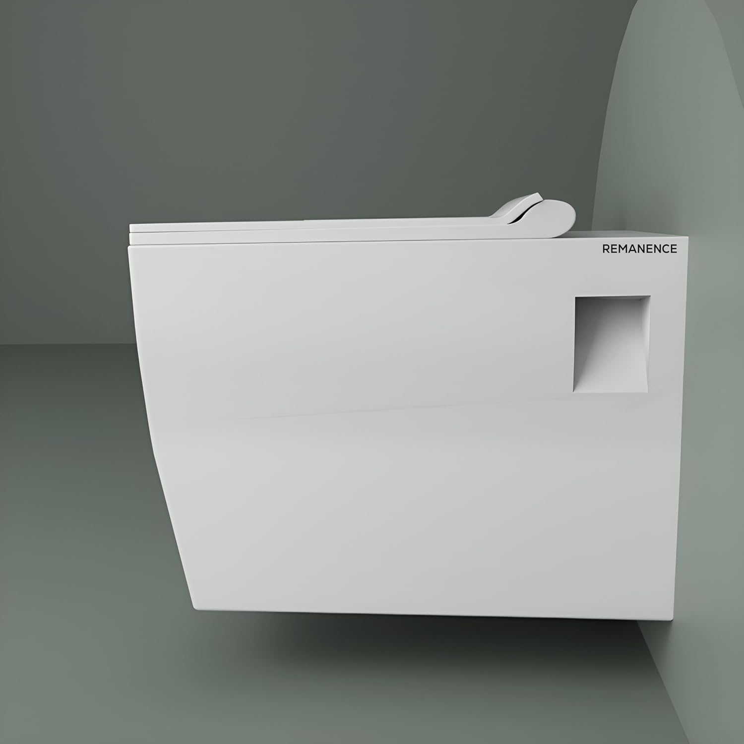 REMANENCE-LINEAS Ceramic Wall Mount/Wall Hung Western Toilet Commode for Bathrooms With Soft Close Seat Cover