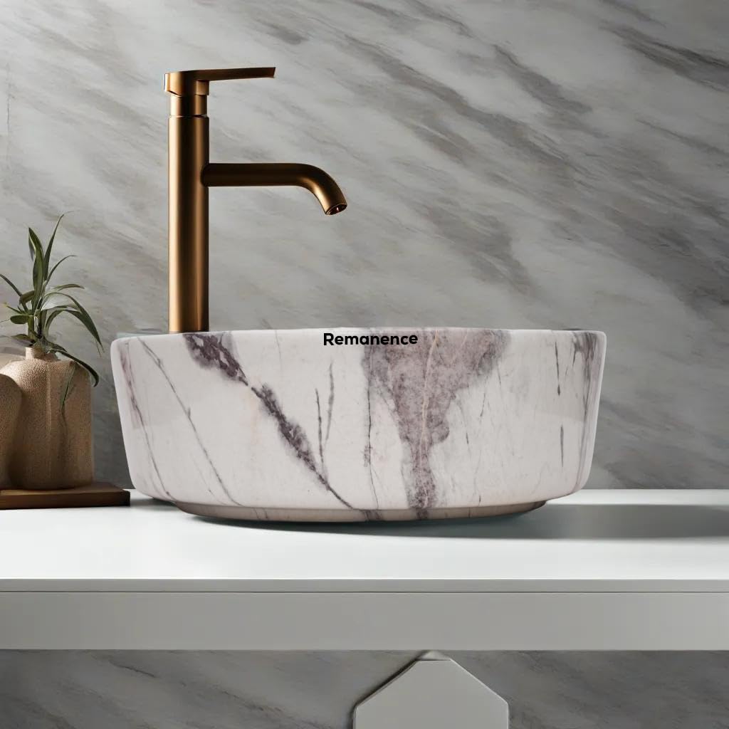 REMANENCE-ROUND Designer Countertop Wash Basin (12.5 x 12.5 x 5 Inch)