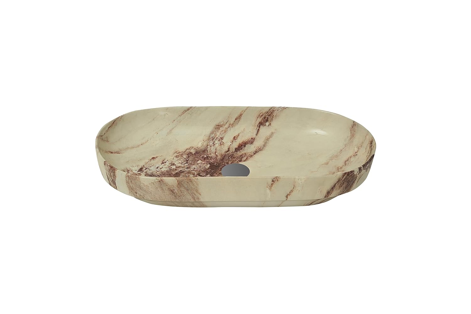 REMANENCE Premium Designer Countertop Wash Basin for Premium Restaurants & Cafés, Luxury Bathrooms, Boutique Hotels & Resorts (28 x 14 x 5.5 Inch) (Beige)